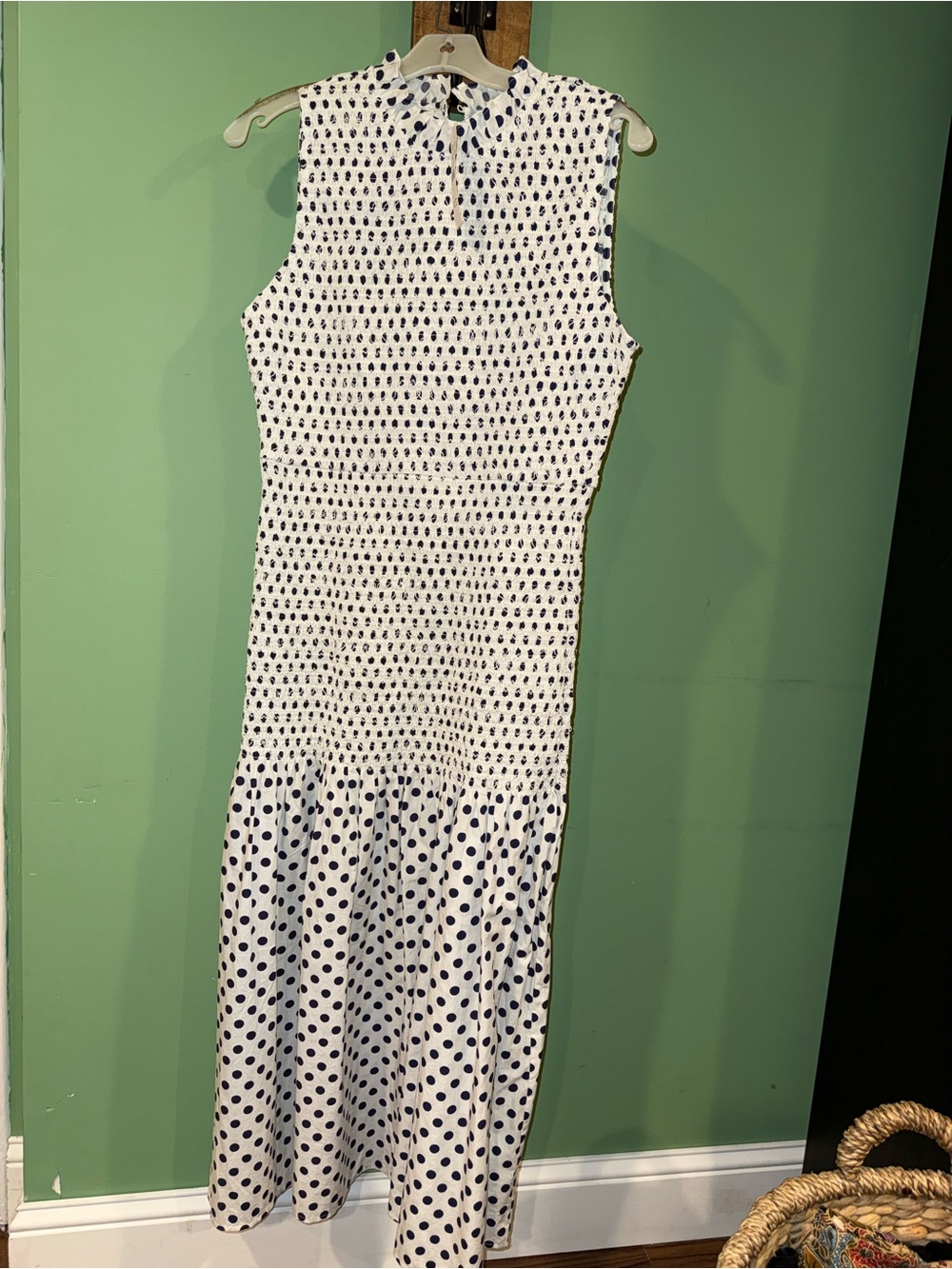 J. Crew drop waist Polka Dot Smocked Dress - Picture 3 of 6